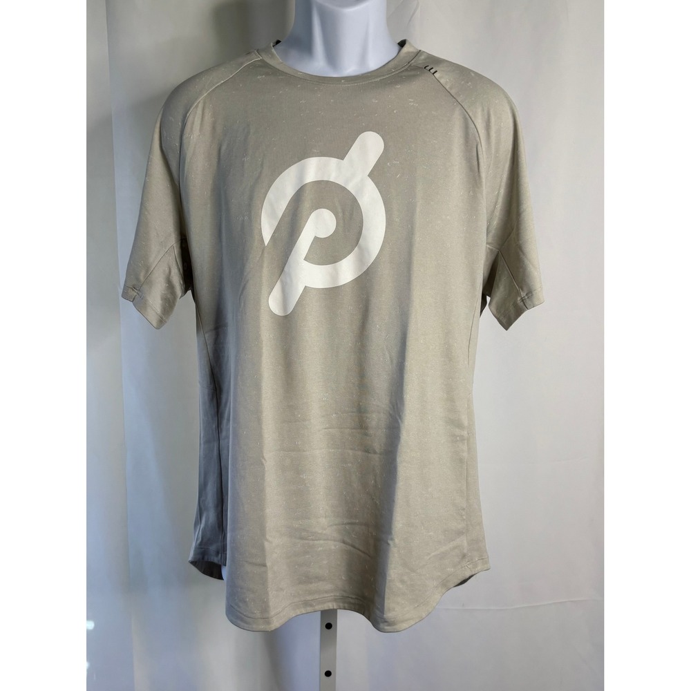 Lululemon Peloton | Mens Metal Vent Tech Short Sleeve Shirt Tan Khaki Logo | XL